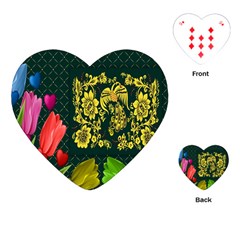 Background Reason Tulips Colors Playing Cards (heart)  by Sapixe