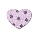 Background Desktop Flowers Lilac Heart Coaster (4 pack)  Front