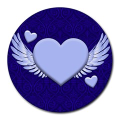 Background Texture Heart Wings Round Mousepads