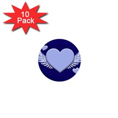 Background Texture Heart Wings 1  Mini Buttons (10 Pack)  by Sapixe