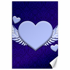 Background Texture Heart Wings Canvas 12  X 18   by Sapixe