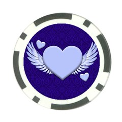 Background Texture Heart Wings Poker Chip Card Guard