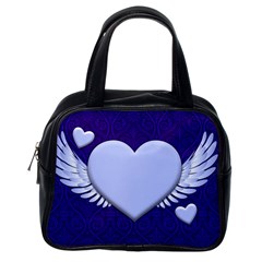 Background Texture Heart Wings Classic Handbags (one Side)