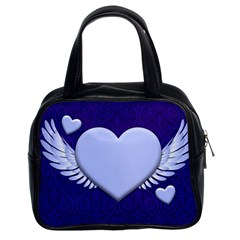 Background Texture Heart Wings Classic Handbags (2 Sides) by Sapixe