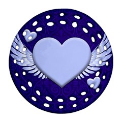 Background Texture Heart Wings Ornament (round Filigree) by Sapixe