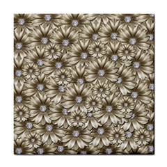 Background Flowers Tile Coasters