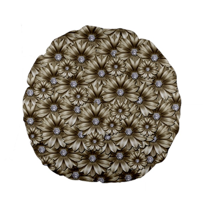 Background Flowers Standard 15  Premium Flano Round Cushions