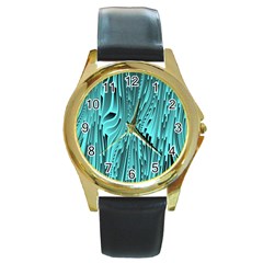 Design Backdrop Abstract Wallpaper Round Gold Metal Watch