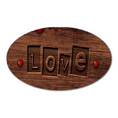 Background Romantic Love Wood Oval Magnet