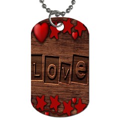 Background Romantic Love Wood Dog Tag (one Side) by Sapixe