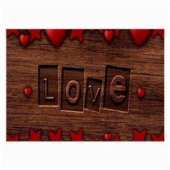 Background Romantic Love Wood Large Glasses Cloth by Sapixe