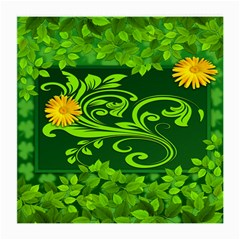 Background Texture Green Leaves Medium Glasses Cloth