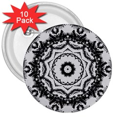 Abstract Pattern Fractal 3  Buttons (10 Pack) 