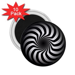 Art Optical Black White Hypnotic 2 25  Magnets (10 Pack) 