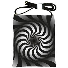 Art Optical Black White Hypnotic Shoulder Sling Bags by Sapixe