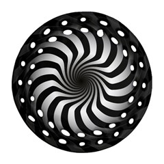 Art Optical Black White Hypnotic Ornament (round Filigree) by Sapixe