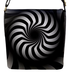 Art Optical Black White Hypnotic Flap Messenger Bag (s) by Sapixe