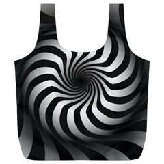 Art Optical Black White Hypnotic Full Print Recycle Bags (l)  by Sapixe