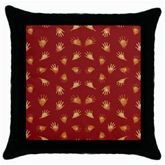 Primitive Art Hands Motif Pattern Throw Pillow Case (Black)