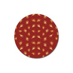 Primitive Art Hands Motif Pattern Magnet 3  (Round)