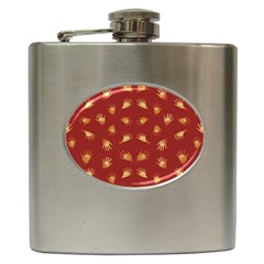 Primitive Art Hands Motif Pattern Hip Flask (6 oz)