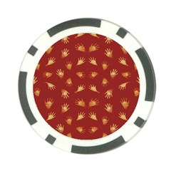 Primitive Art Hands Motif Pattern Poker Chip Card Guard