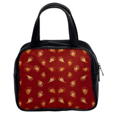 Primitive Art Hands Motif Pattern Classic Handbags (2 Sides)