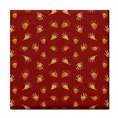 Primitive Art Hands Motif Pattern Face Towel by dflcprints
