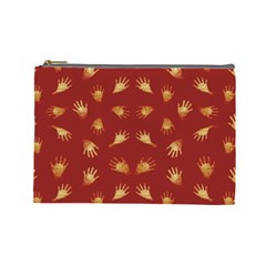 Primitive Art Hands Motif Pattern Cosmetic Bag (Large) 