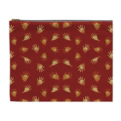 Primitive Art Hands Motif Pattern Cosmetic Bag (XL)