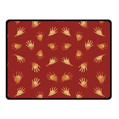 Primitive Art Hands Motif Pattern Fleece Blanket (Small)