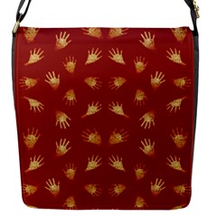 Primitive Art Hands Motif Pattern Flap Messenger Bag (S)
