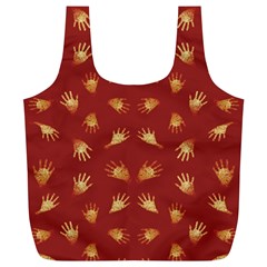 Primitive Art Hands Motif Pattern Full Print Recycle Bags (L) 