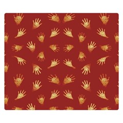 Primitive Art Hands Motif Pattern Double Sided Flano Blanket (Small) 