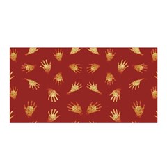 Primitive Art Hands Motif Pattern Satin Wrap