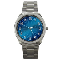 Background Brush Particles Wave Sport Metal Watch by Sapixe