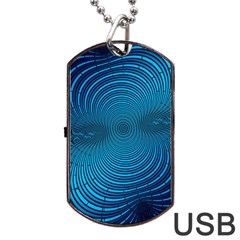 Background Brush Particles Wave Dog Tag Usb Flash (one Side)