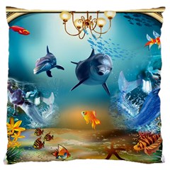 Dolphin Art Creation Natural Water Large Cushion Case (two Sides)