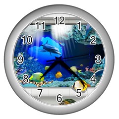 Dolphin Art Creation Natural Water Wall Clocks (silver) 