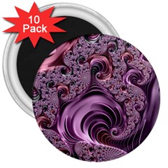 Purple Abstract Art Fractal 3  Magnets (10 Pack) 