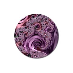 Purple Abstract Art Fractal Magnet 3  (round)