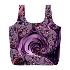 Purple Abstract Art Fractal Full Print Recycle Bags (l)  by Sapixe