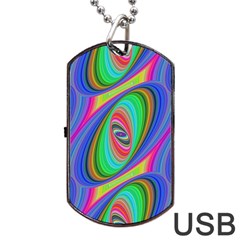 Ellipse Pattern Elliptical Fractal Dog Tag Usb Flash (two Sides) by Sapixe