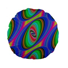 Ellipse Pattern Elliptical Fractal Standard 15  Premium Round Cushions