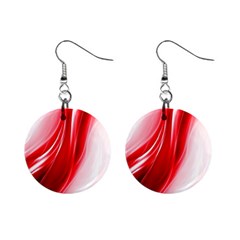 Flame Red Fractal Energy Fiery Mini Button Earrings