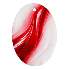 Flame Red Fractal Energy Fiery Oval Ornament (two Sides) by Sapixe