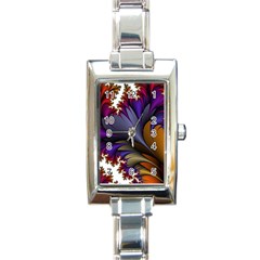 Flora Entwine Fractals Flowers Rectangle Italian Charm Watch