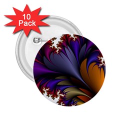 Flora Entwine Fractals Flowers 2.25  Buttons (10 pack) 