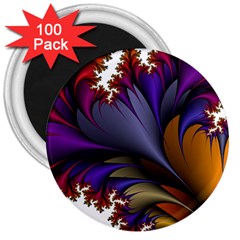Flora Entwine Fractals Flowers 3  Magnets (100 pack)