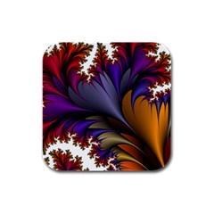 Flora Entwine Fractals Flowers Rubber Square Coaster (4 pack) 